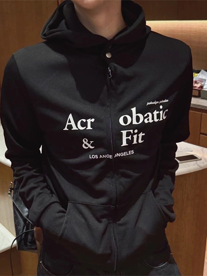 英文字連帽拉鍊外套 JK2646