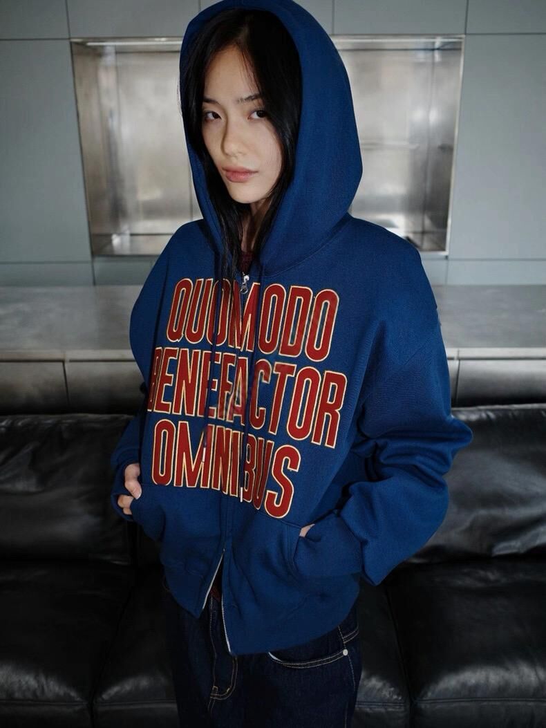 英文字連帽拉鍊外套 JK2647