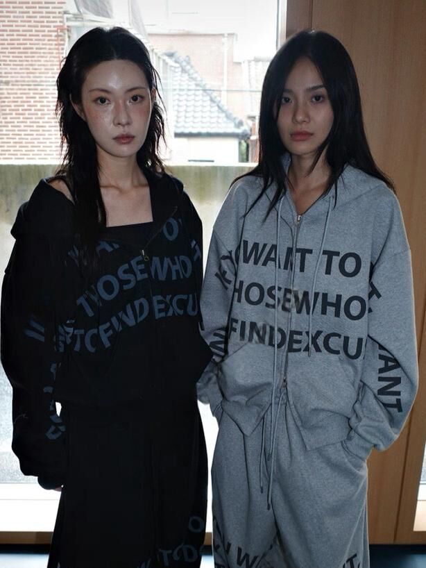 英文字連帽拉鍊外套 TAC-0295JK