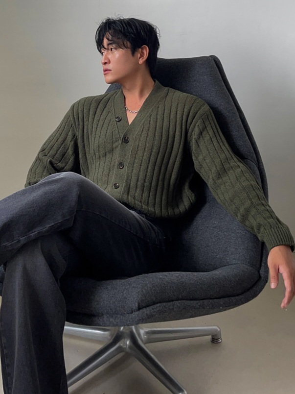 (韓國獨家特價)軟邊鈕扣針織開襟衫