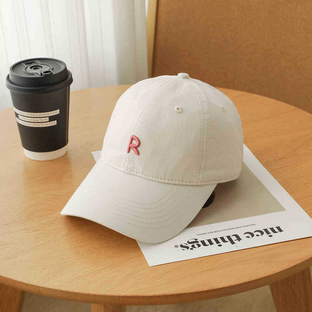 『米』刺繡R字母棒球帽