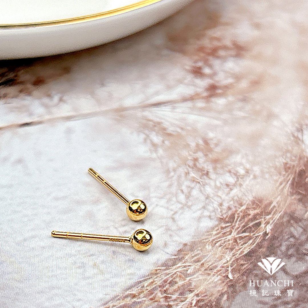 質感小圓珠3mm 黃金耳環