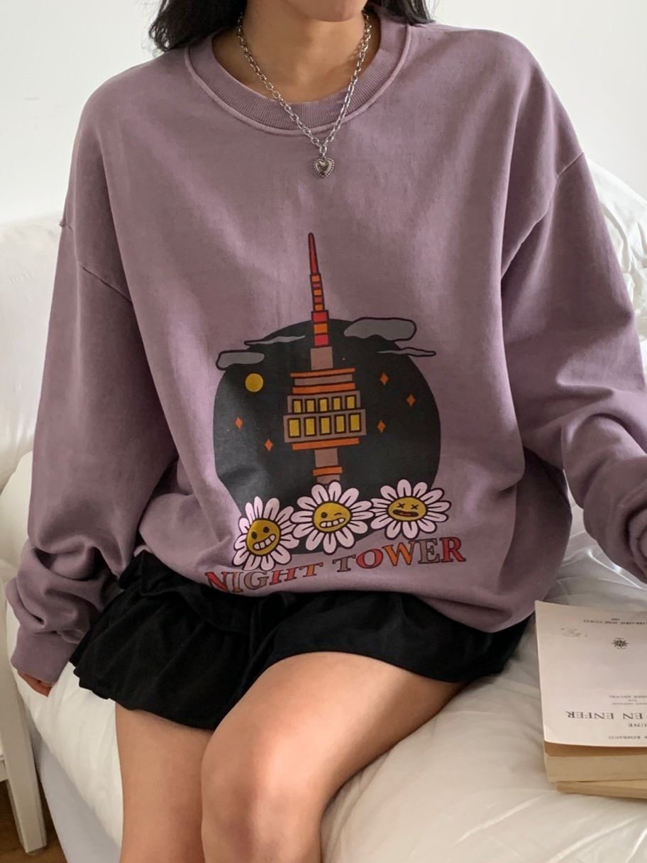 洗水英文字圖案衛衣 MB-023T