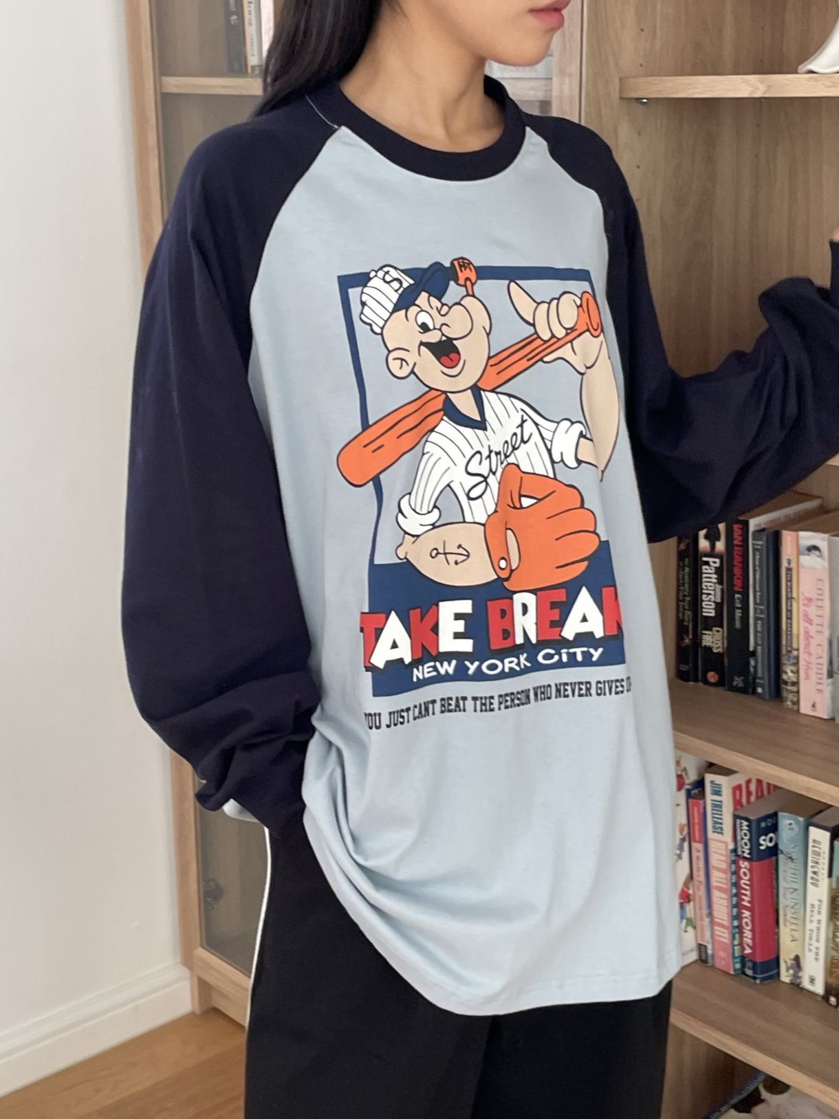 卡通圖案英文字長袖衫 MB-024T