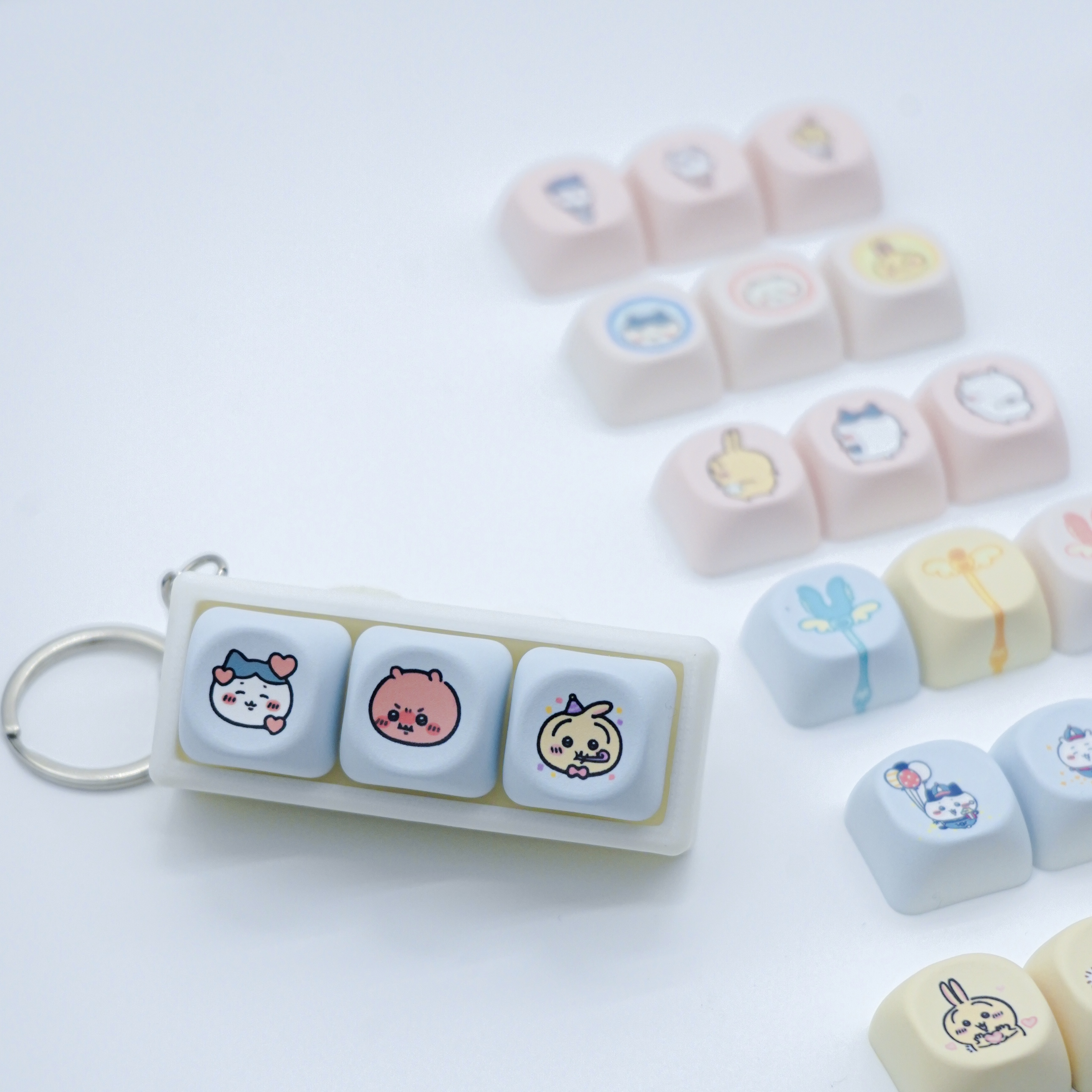 客製化Chiikawa鍵盤解壓匙扣 - 可愛貼圖