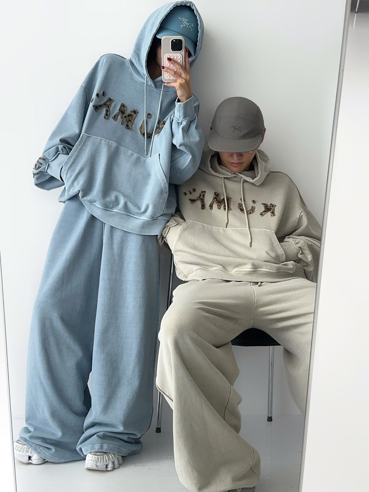 洗水圖案可束腳運動褲 Hashtag-063P