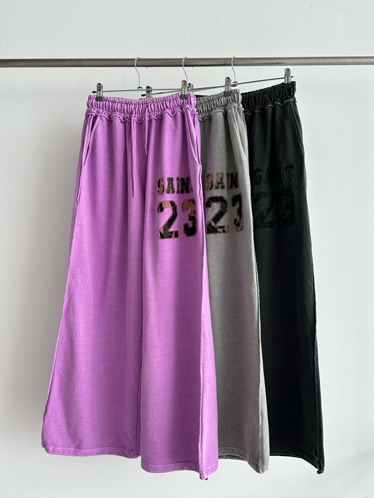 洗水英文字可束腳運動褲 Hashtag-065P