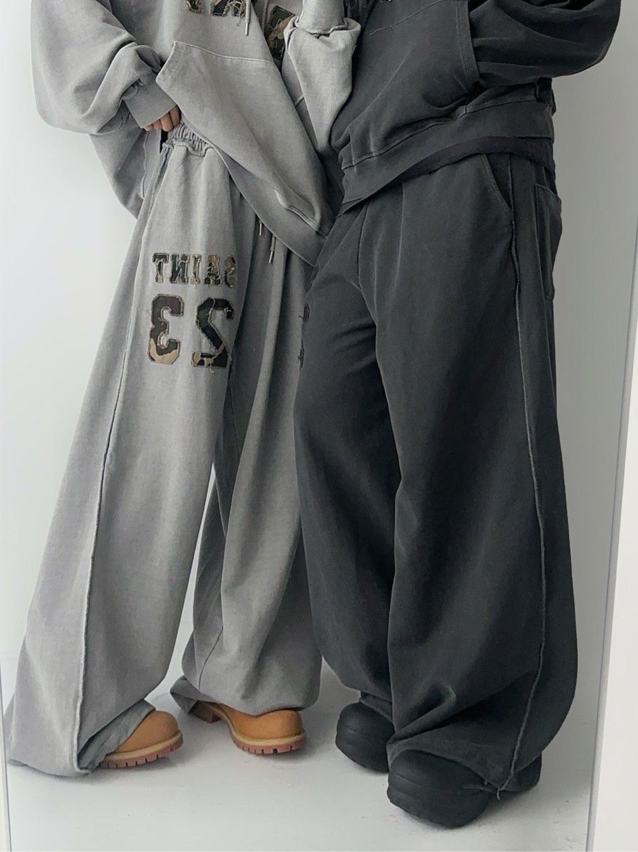 洗水英文字可束腳運動褲 Hashtag-065P