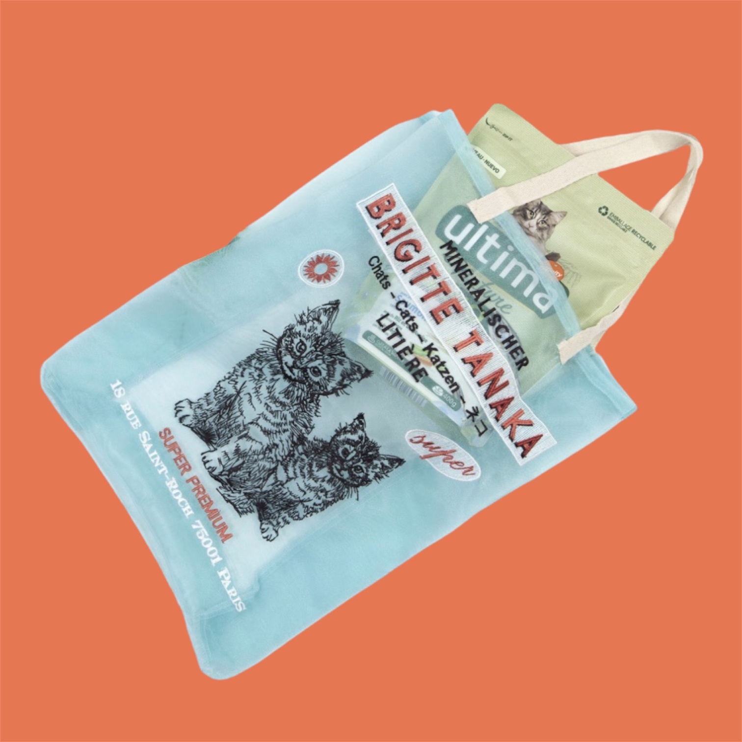 BRIGITTE TANAKA-貓咪烏干紗袋