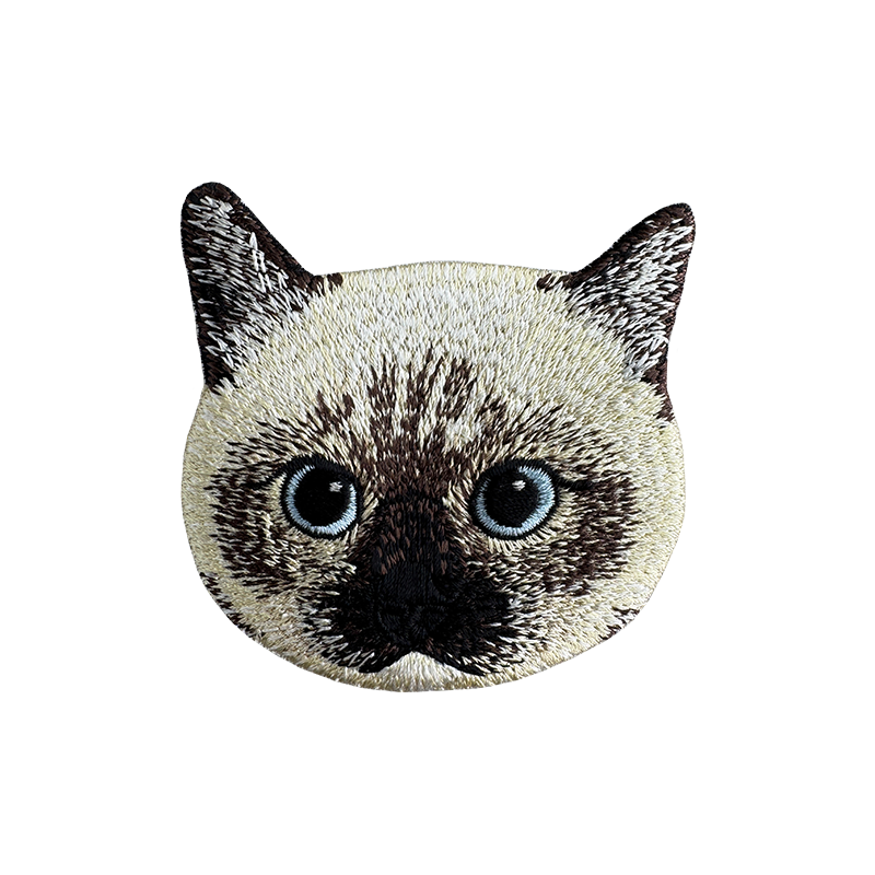 藍眼暹羅貓 貓咪刺繡貼紙｜ Sin意工作室