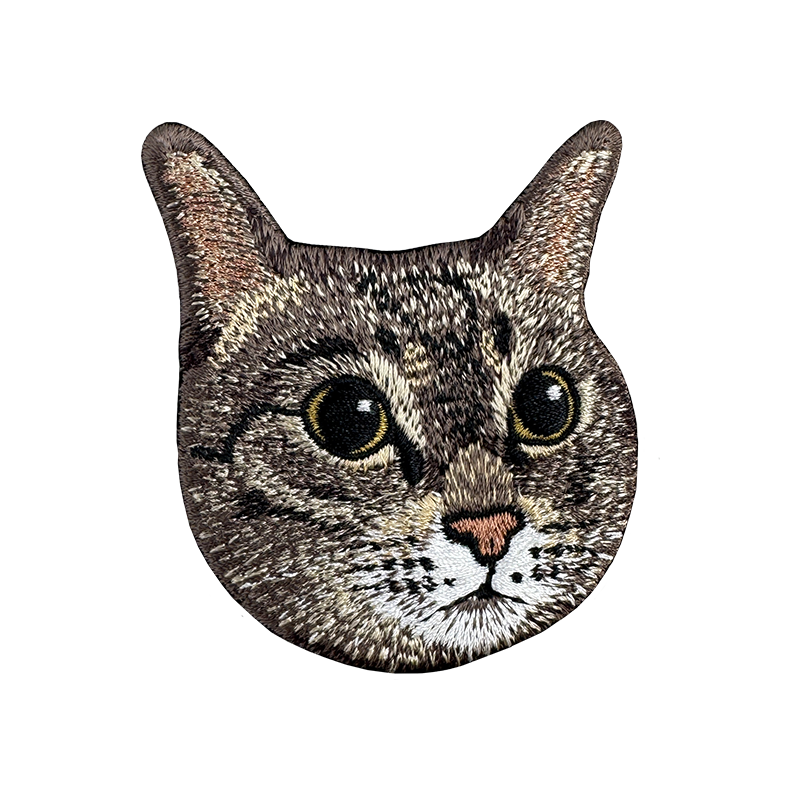 大眼虎斑 貓咪刺繡貼紙｜ Sin意工作室