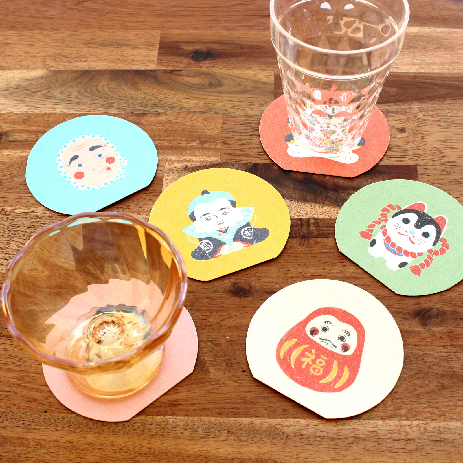 日本吉祥物 美濃和紙便箋 50枚 達摩犬章子招財貓｜日本古川紙工