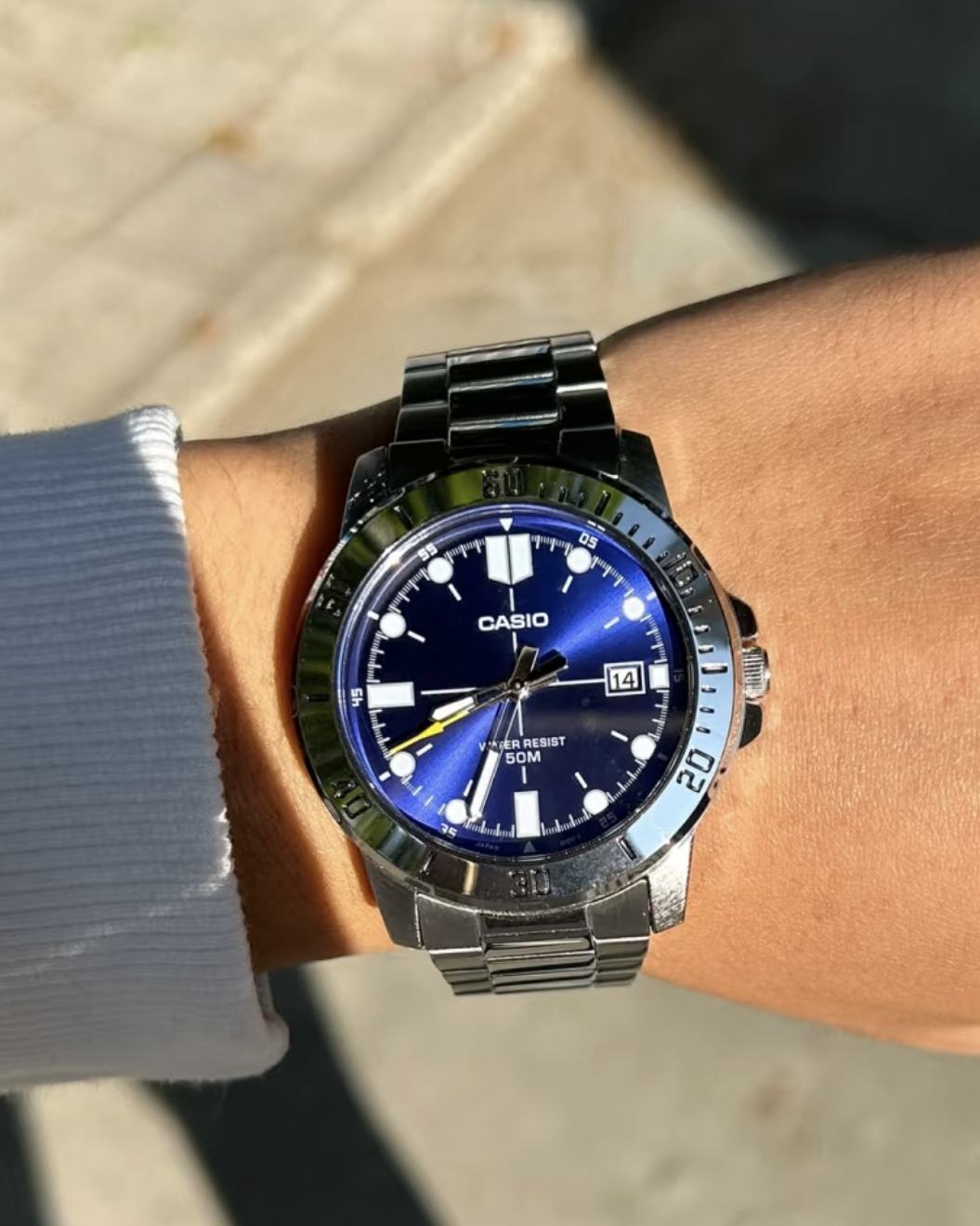 CASIO STANDARD 銀藍色 MTP-VD01D-2EVUDF 石英機芯 不鏽鋼錶