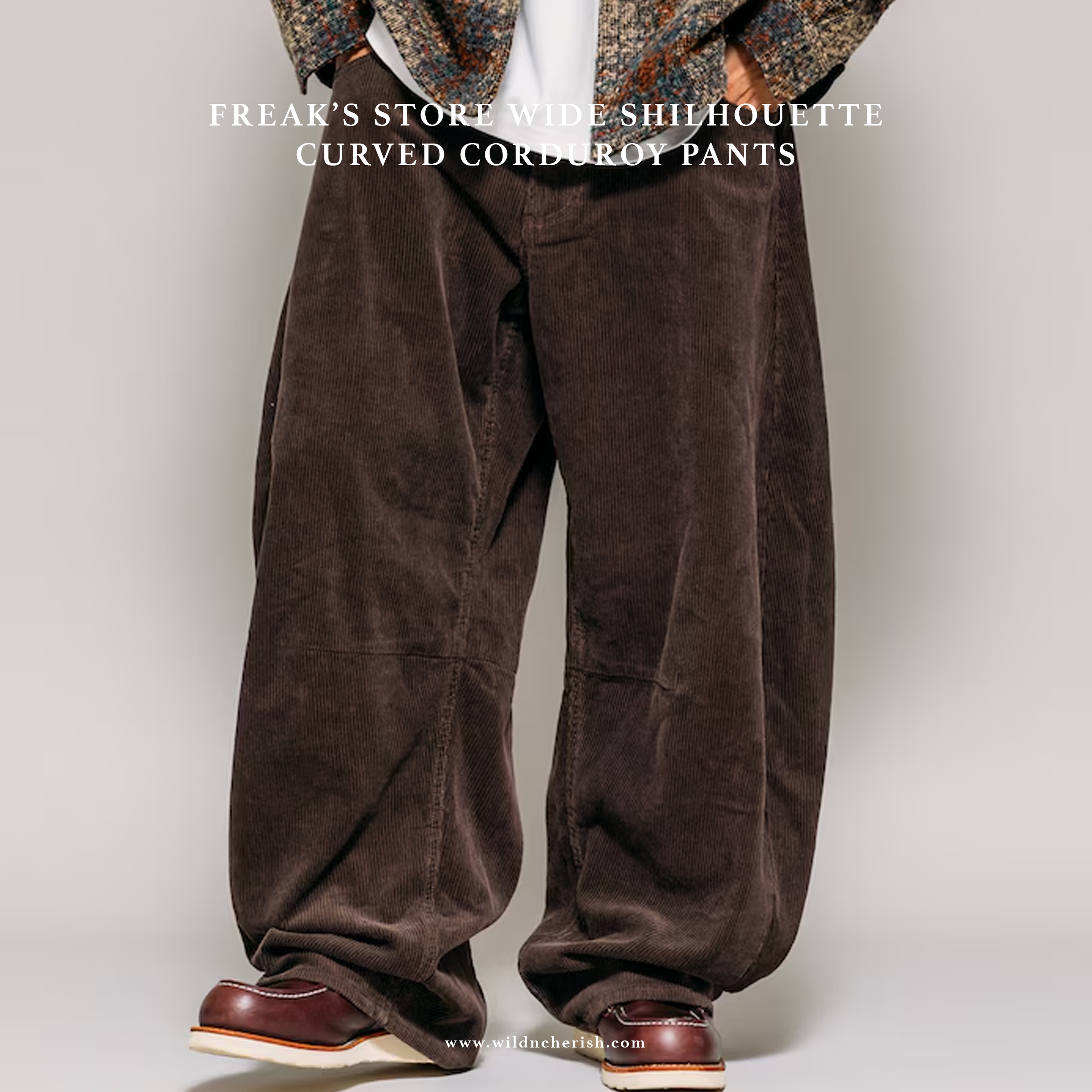 預訂 | Freak's Store Wide silhouette Curved Corduroy Pants 寬版 洗燙 燈芯絨褲