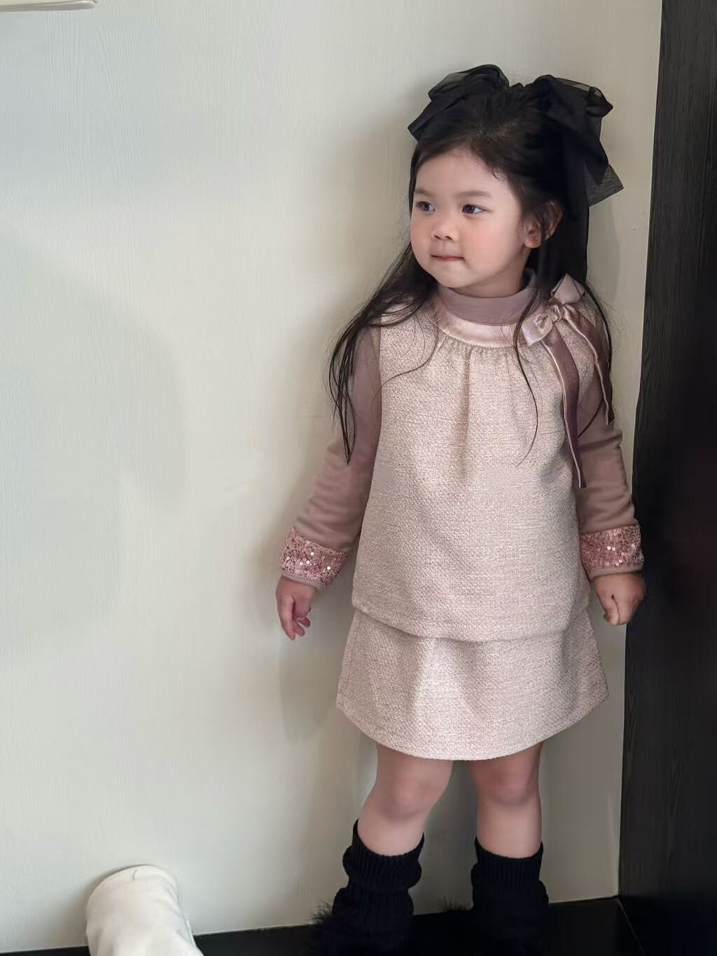 小香粉呢背心裙組