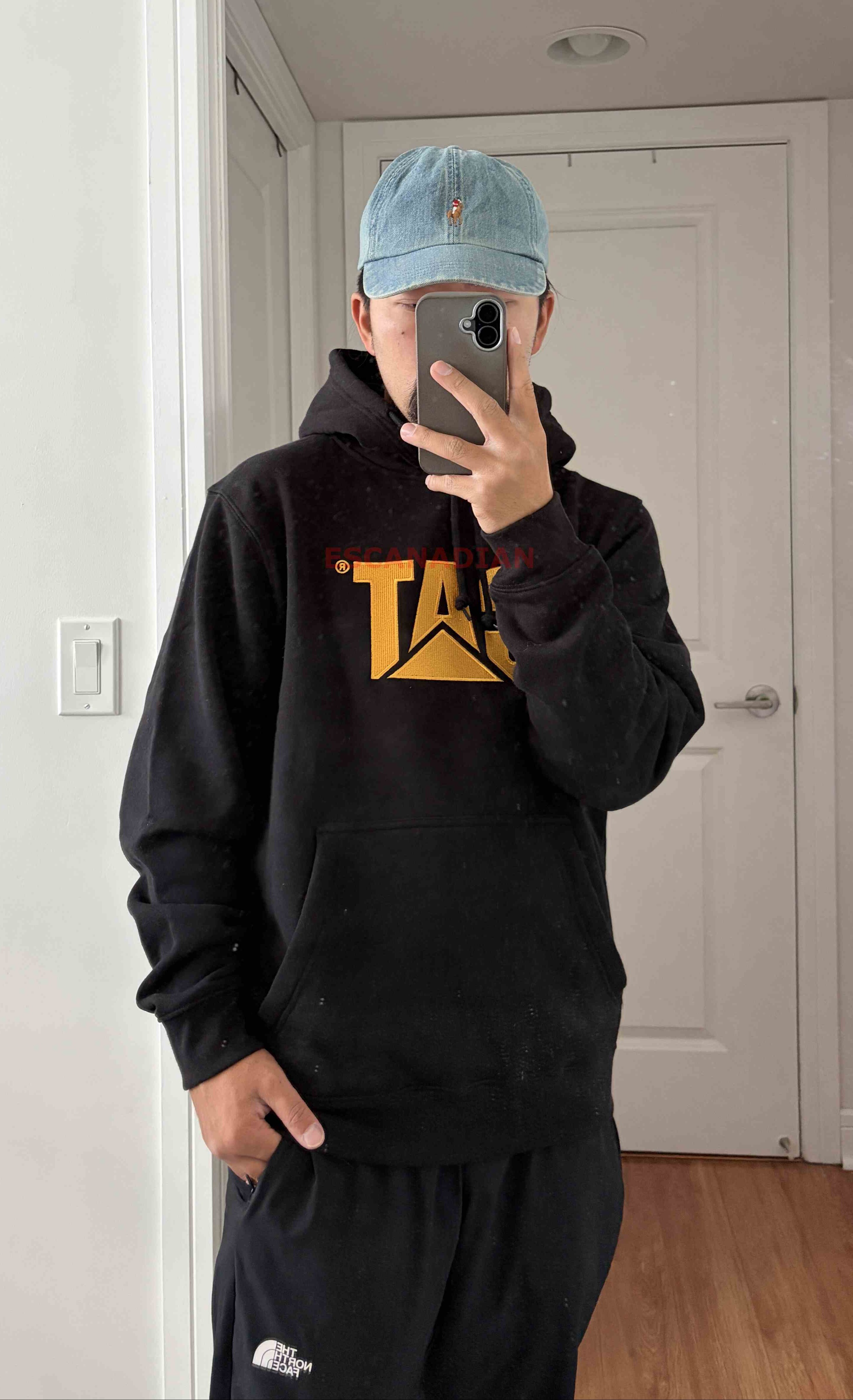 Caterpillar(CAT) 工裝厚磅 硬挺 保暖刷毛 金線刺繡大字樣 帽TEE