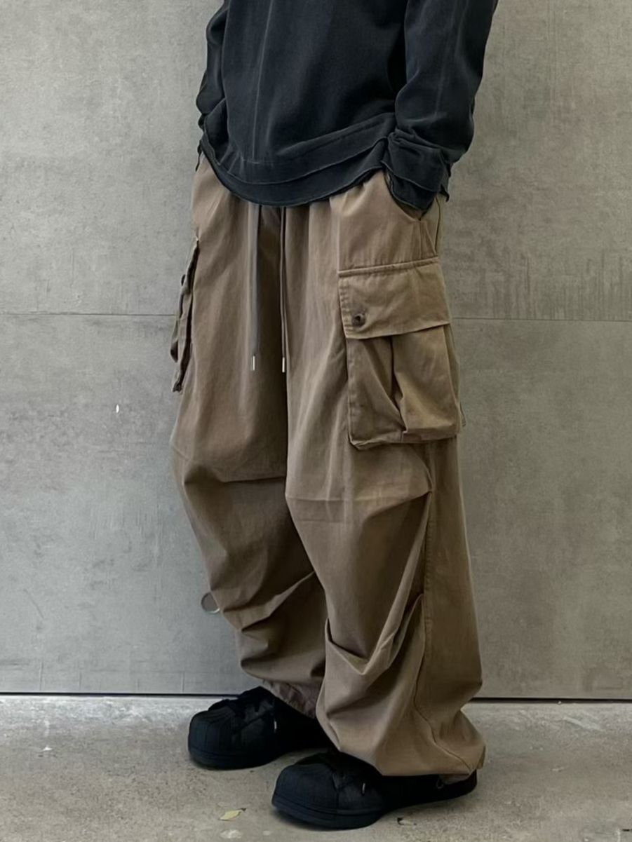 淨色可束腳工裝鬆身褲 PULSE-171P