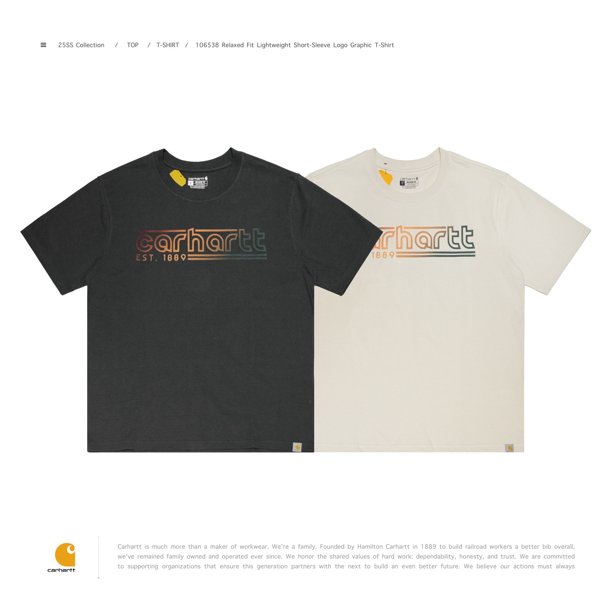 [ 預約販売 ] Carhartt - 106538 Relaxed Fit Lightweight Short-Sleeve Logo Graphic T-Shirt