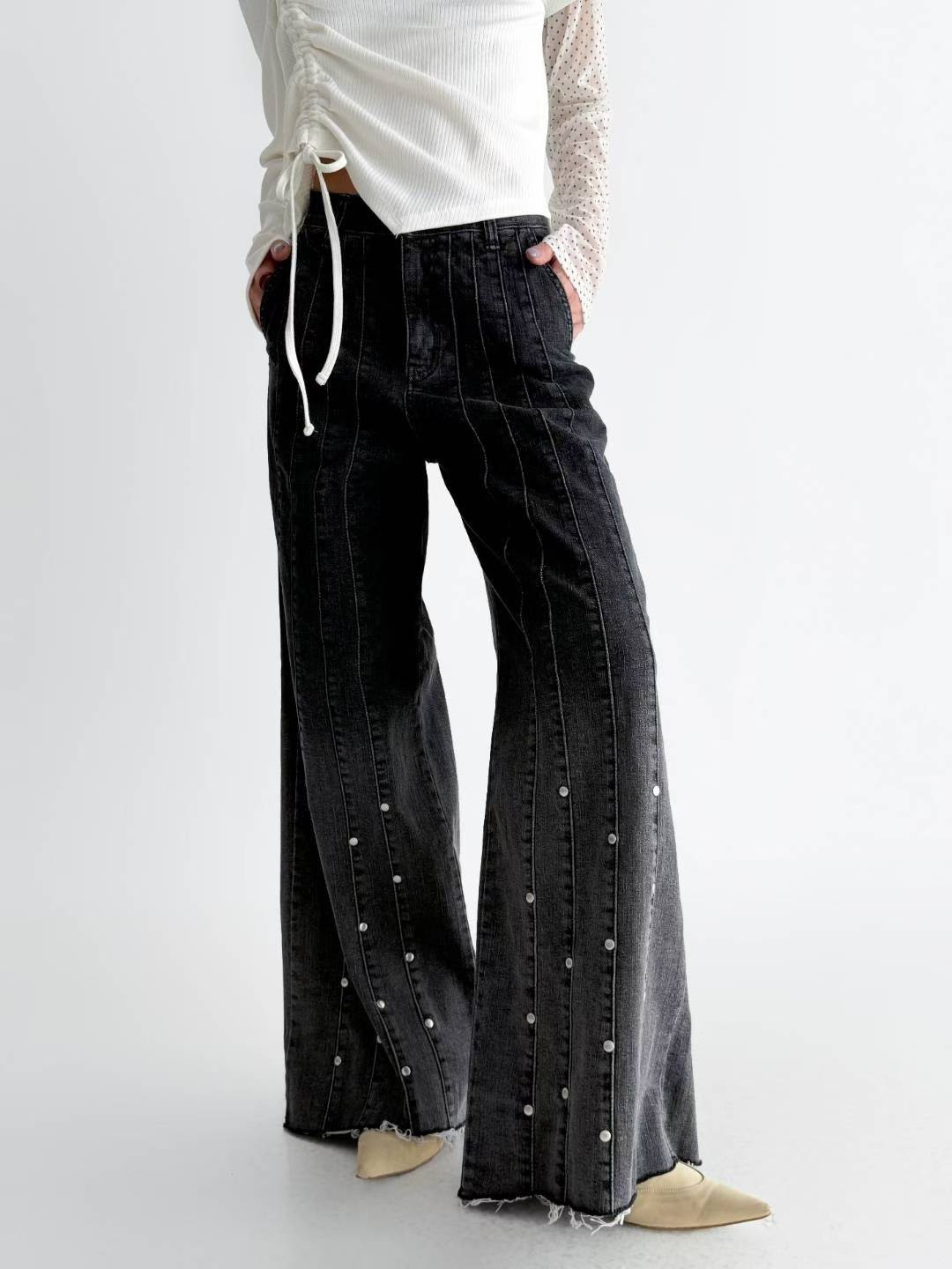 漸層喇叭鑽長褲