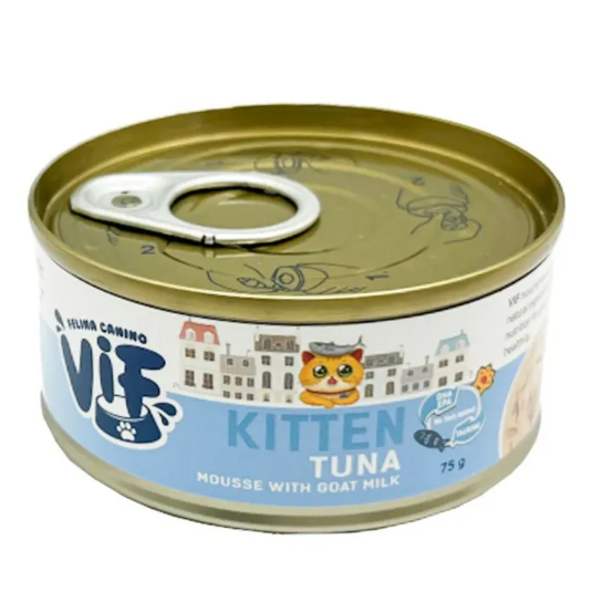 泰國VIF 貓罐頭 - 幼貓 吞拿魚配羊奶幕絲 75g