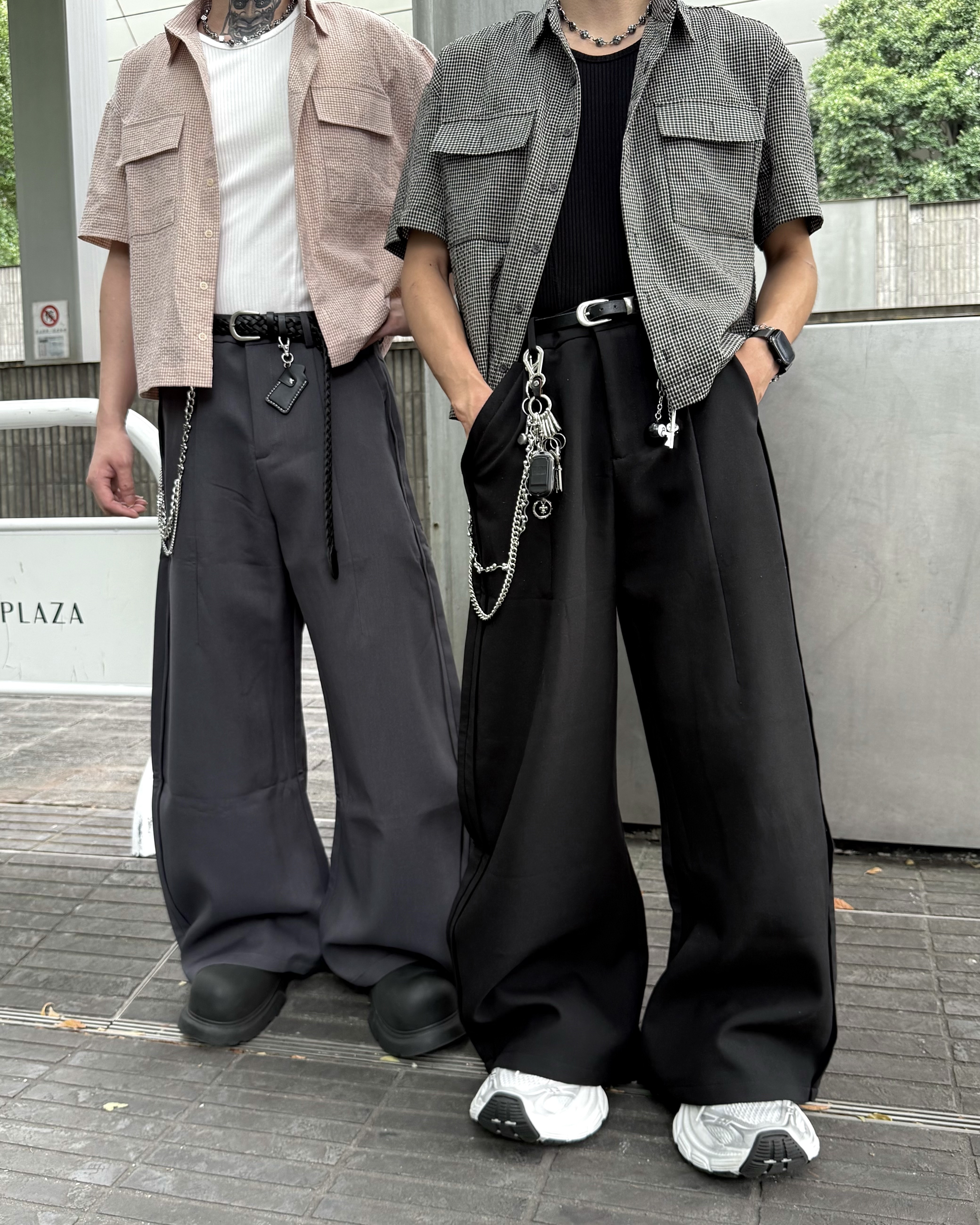 𝐇·𝐓·𝐒 韓國 人生西裝 彎刀設計 素面打褶 反車線 重磅 西裝 長褲