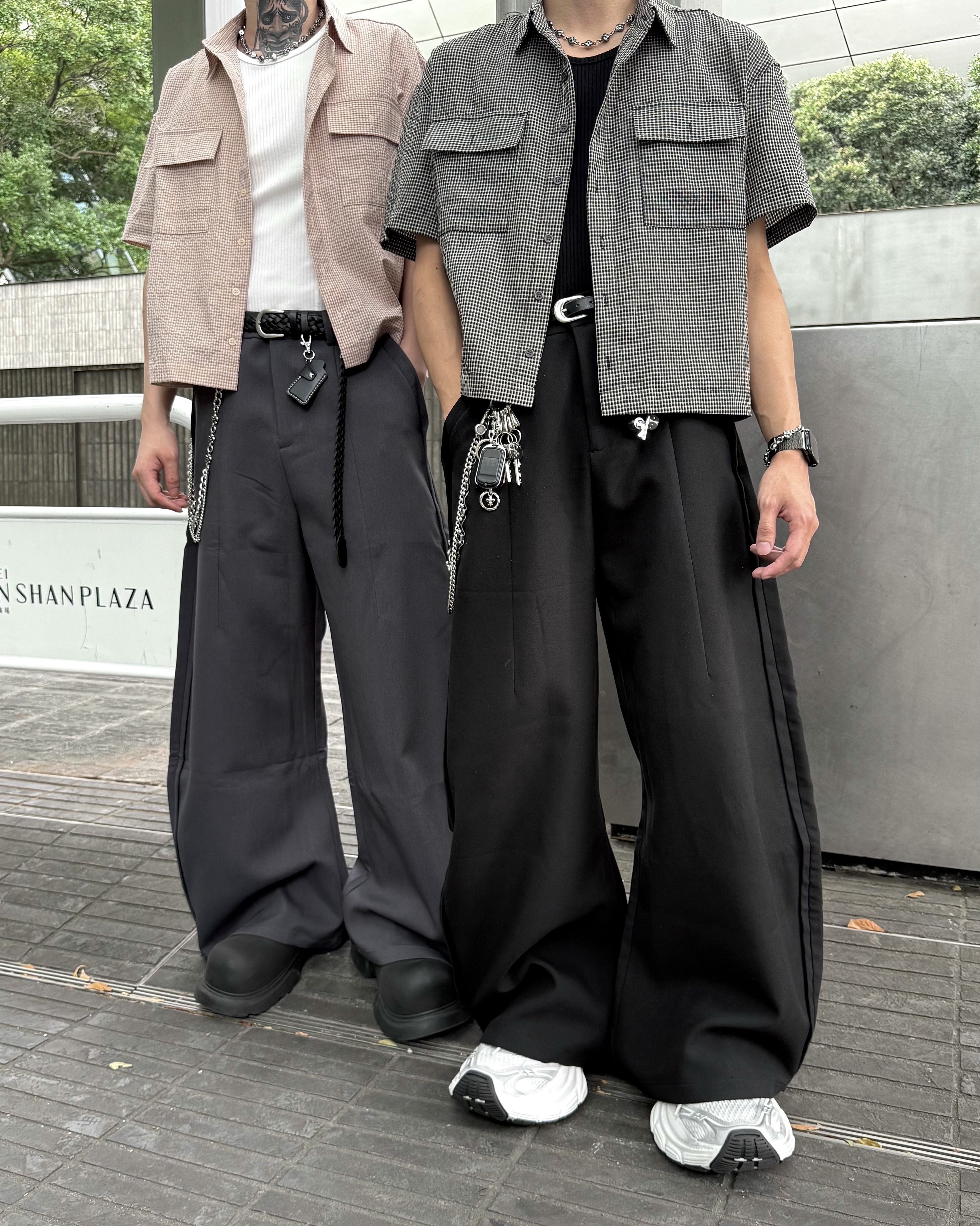 𝐇·𝐓·𝐒 韓國 人生西裝 彎刀設計 素面打褶 反車線 重磅 西裝 長褲