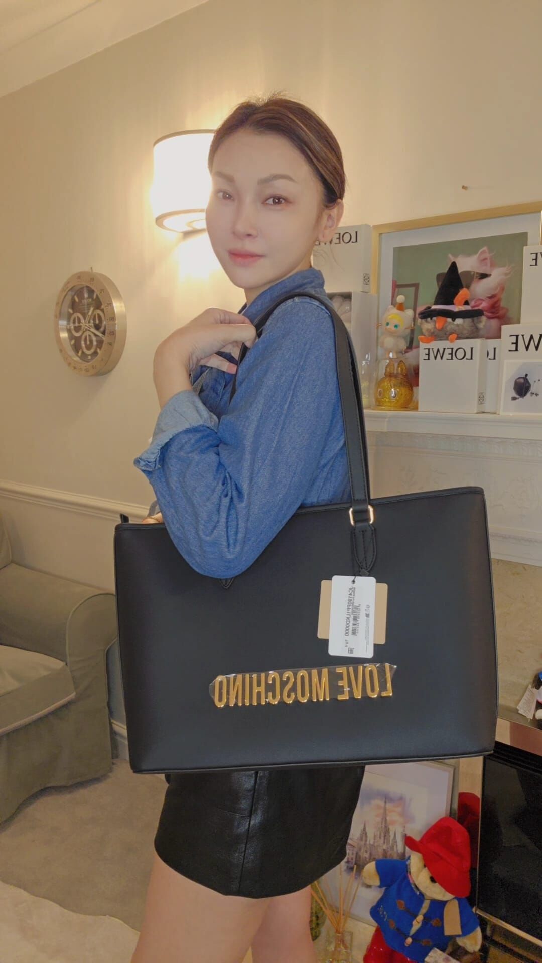 英國代購 (獨立訂單)-LOVE MOSCHINO BORSA PU NERO