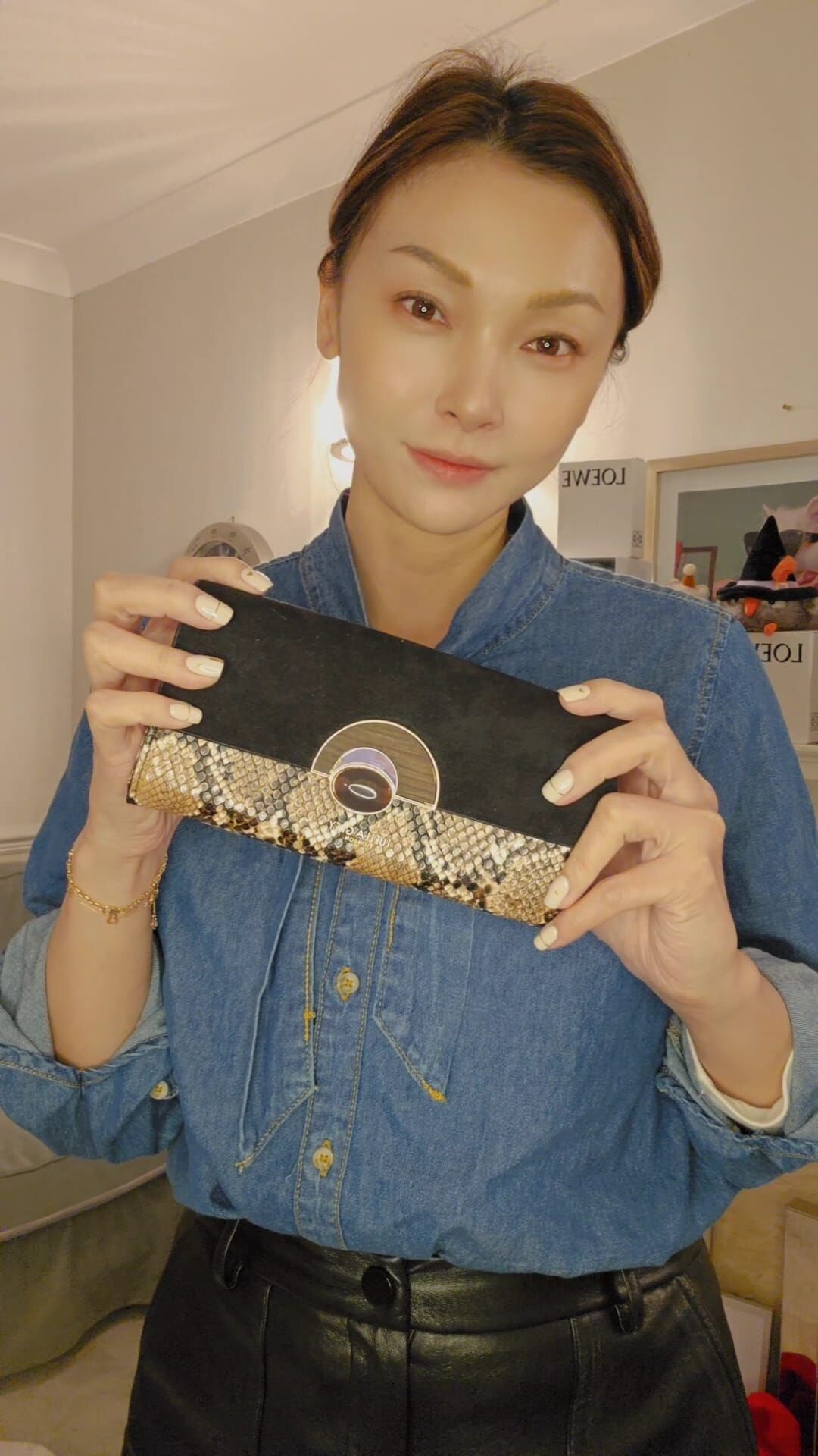 英國代購 (獨立訂單)-LUELLA GREY LONDON MELISSA REPTILE WALLET