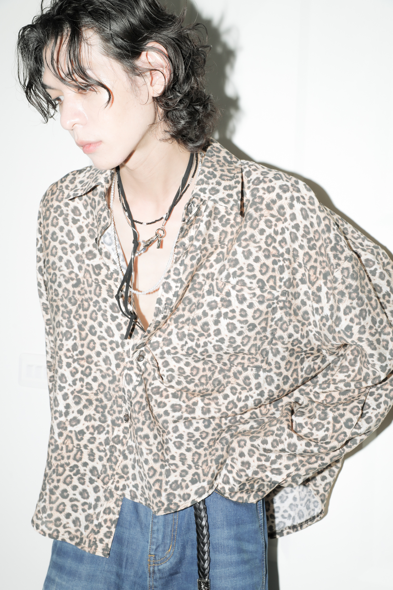 Leopard Print Cropped Shirt #襯衫
