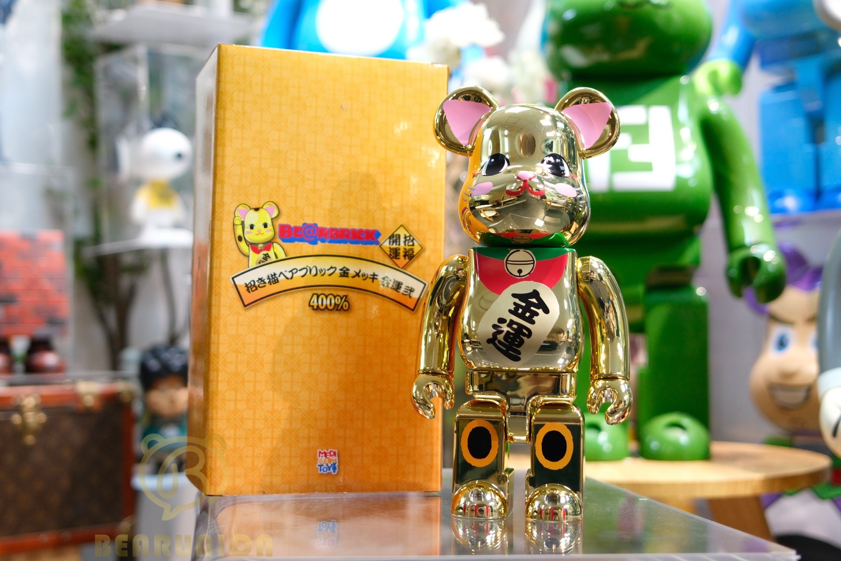 🥇現貨🥇BEARBRICK  招き猫 金運 金メッキ 弐 400％