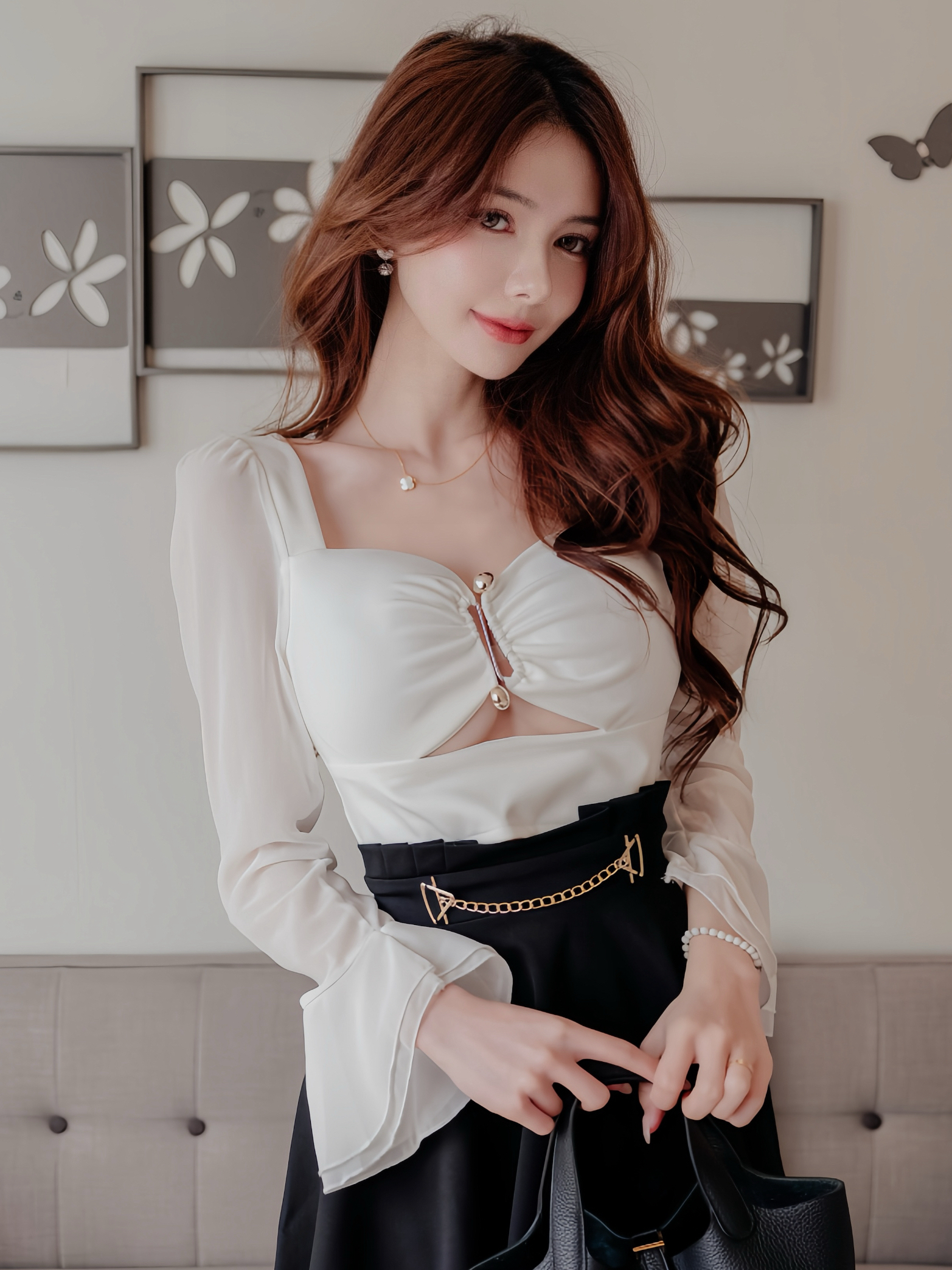 🤍超辣S鉤鏤空網紗上衣（白色均碼）