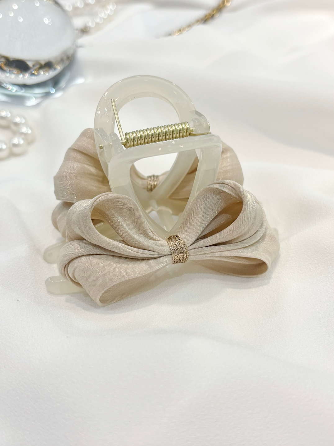 緞面蝴蝶結抓夾