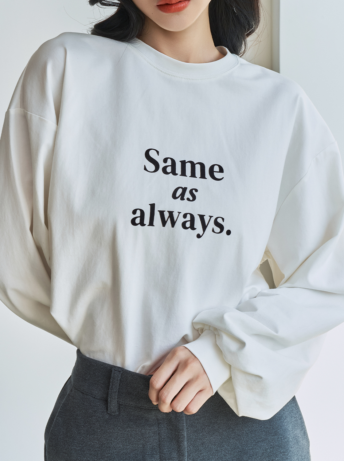 【期間限定】簡約文字長袖T