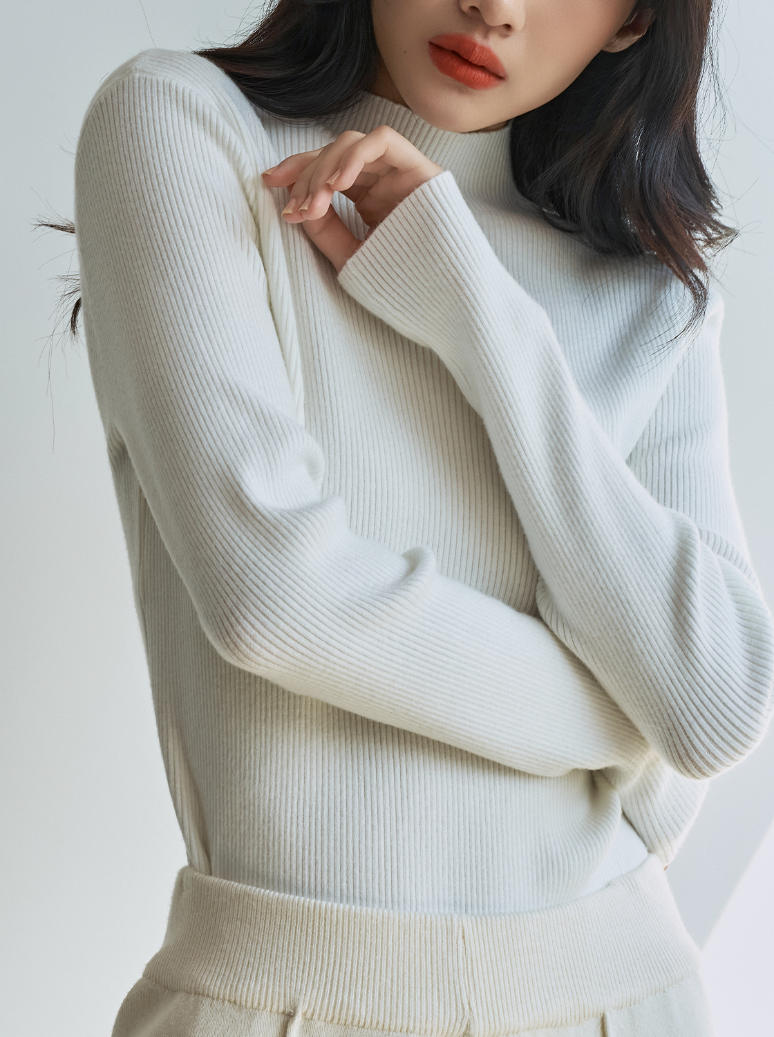 【任2件700】【期間限定】水平領毛織上衣