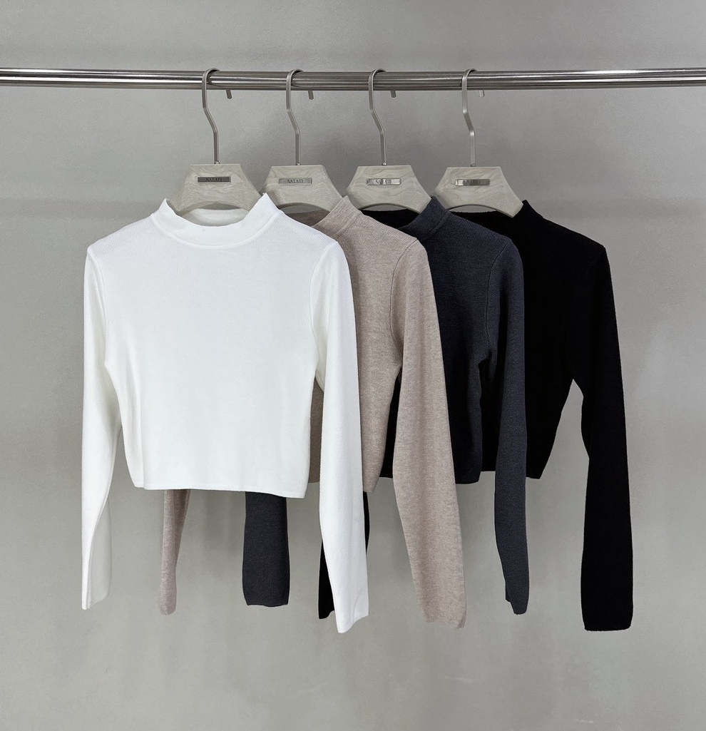 微立領安迪針織短版衣