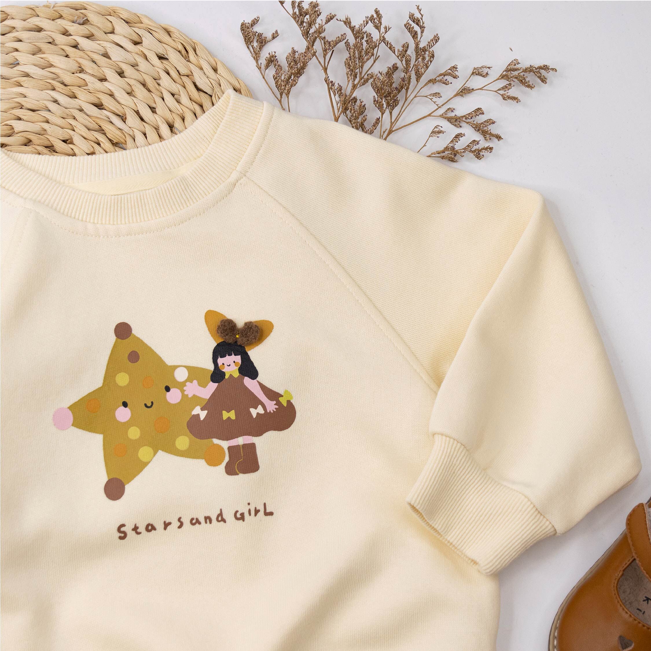 【H55214】童趣星星小女孩質感上衣