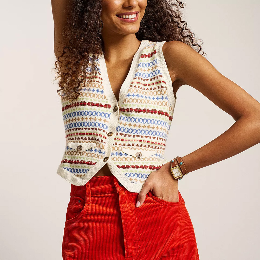 Raquel 復古時尚松石雙圈女錶 棕色真皮 23 MM ES5418