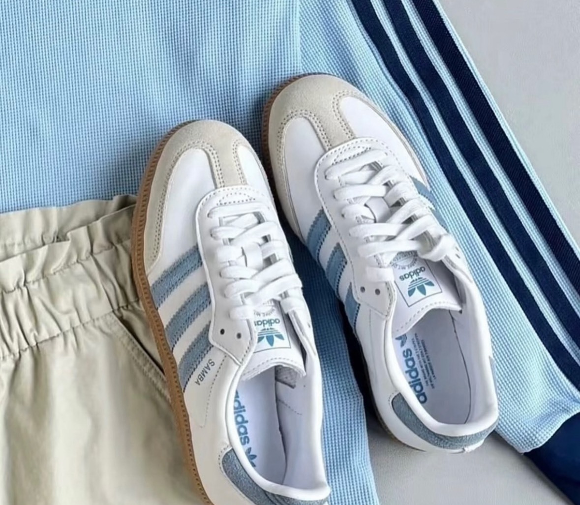 Adidas Samba 寶寶藍 水藍色 女鞋  JS1391