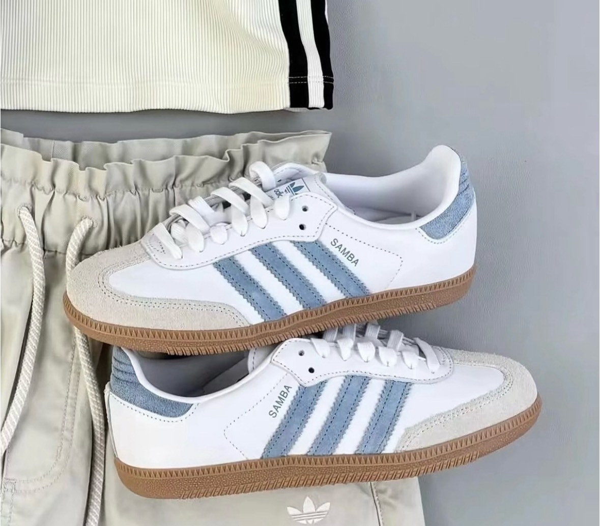 Adidas Samba 寶寶藍 水藍色 女鞋  JS1391