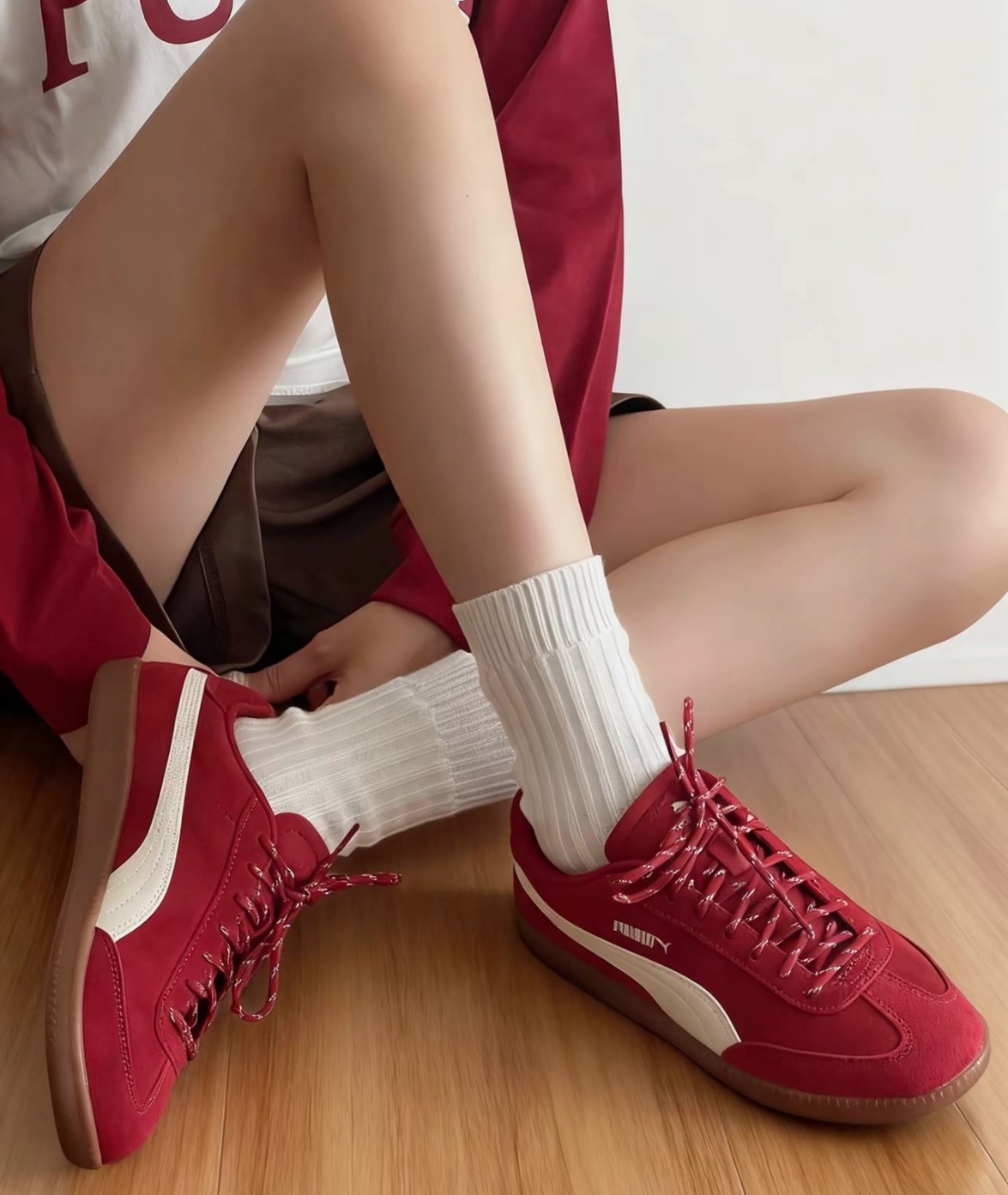 Puma 9-T  紅色 麂皮 焦糖底  德訓鞋 女鞋 406756-04