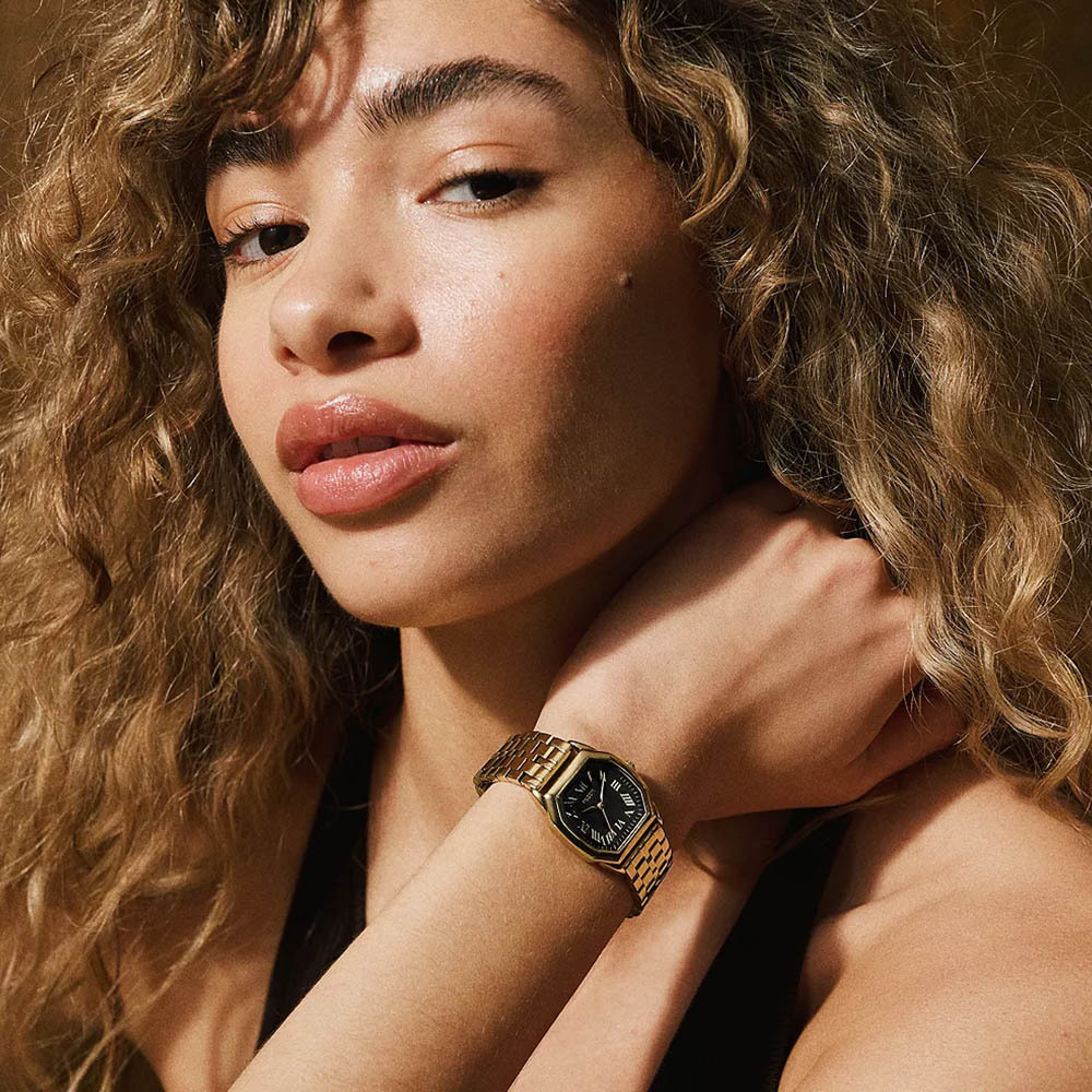 Harlow 永恆八芒復古羅馬數字女錶 金色不鏽鋼 27 MM ES5433