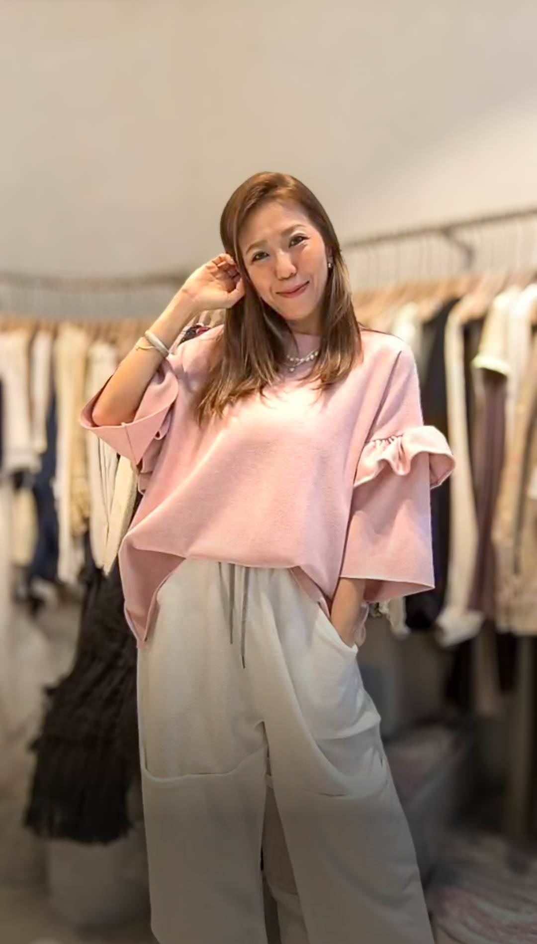 🥰K9169  ▶️荷花袖 素面上衣 👉B:136cm L:70cm