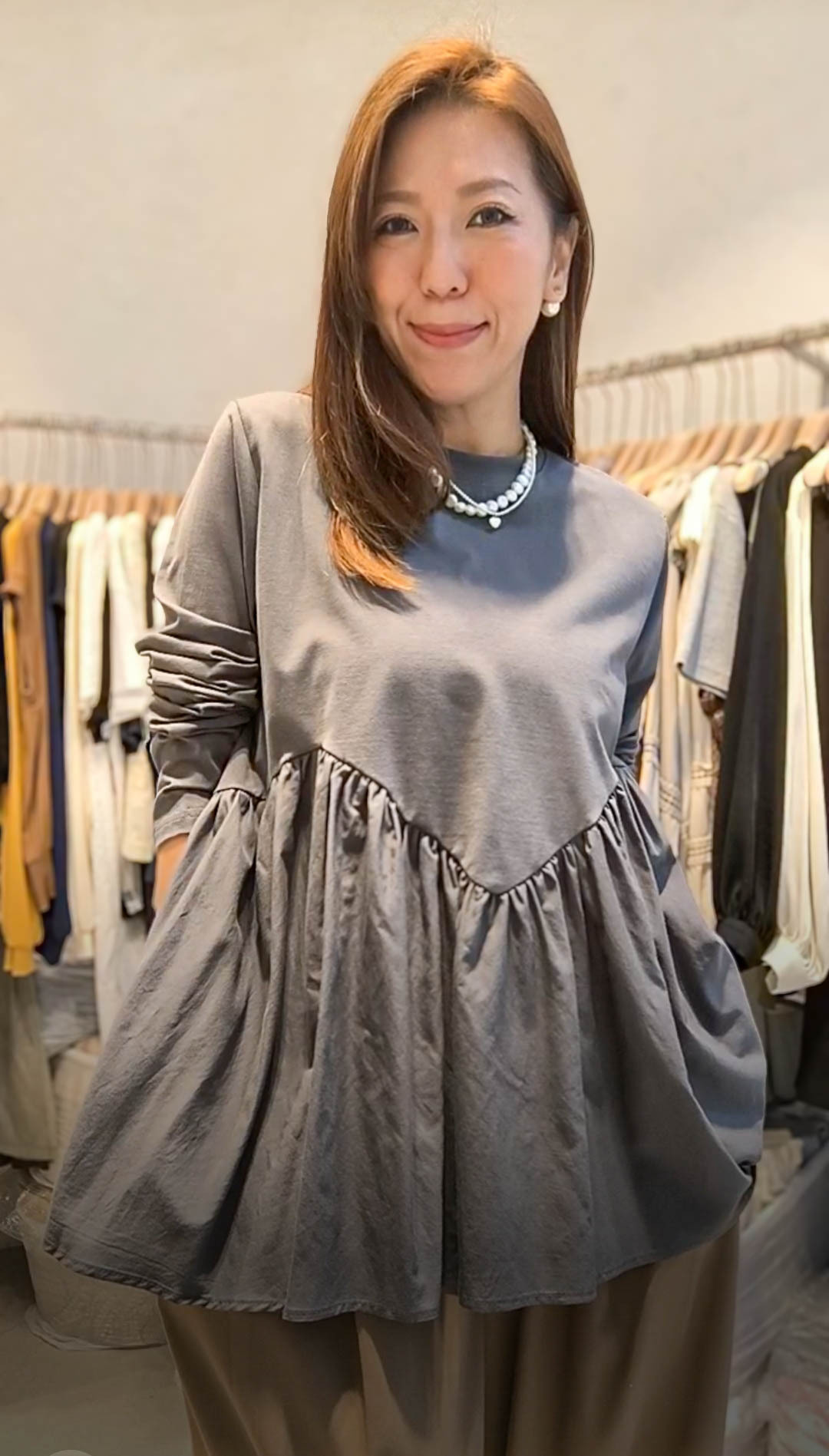 🥰K9172  ▶️傘狀下擺上衣 👉B:110cm L:68cm