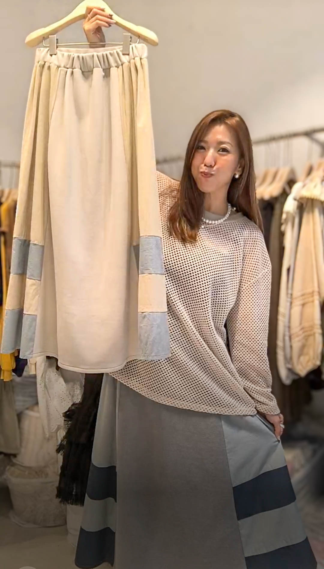 🥰K9176  ▶️寬條長裙 👉W:100cm H:cm L:88cm