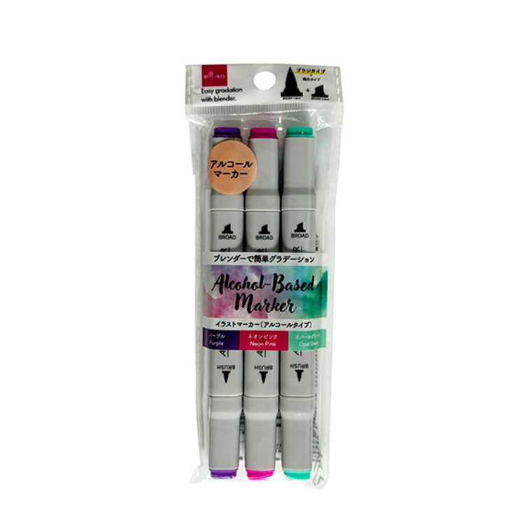 雙頭插畫馬克筆/毛筆頭 3入