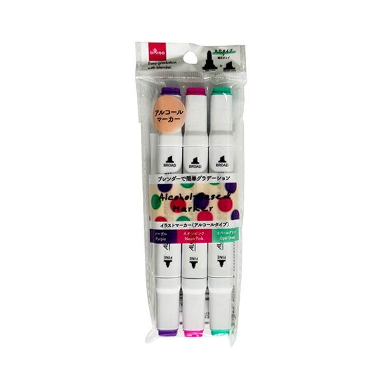 雙頭插畫馬克筆/圓頭 3入