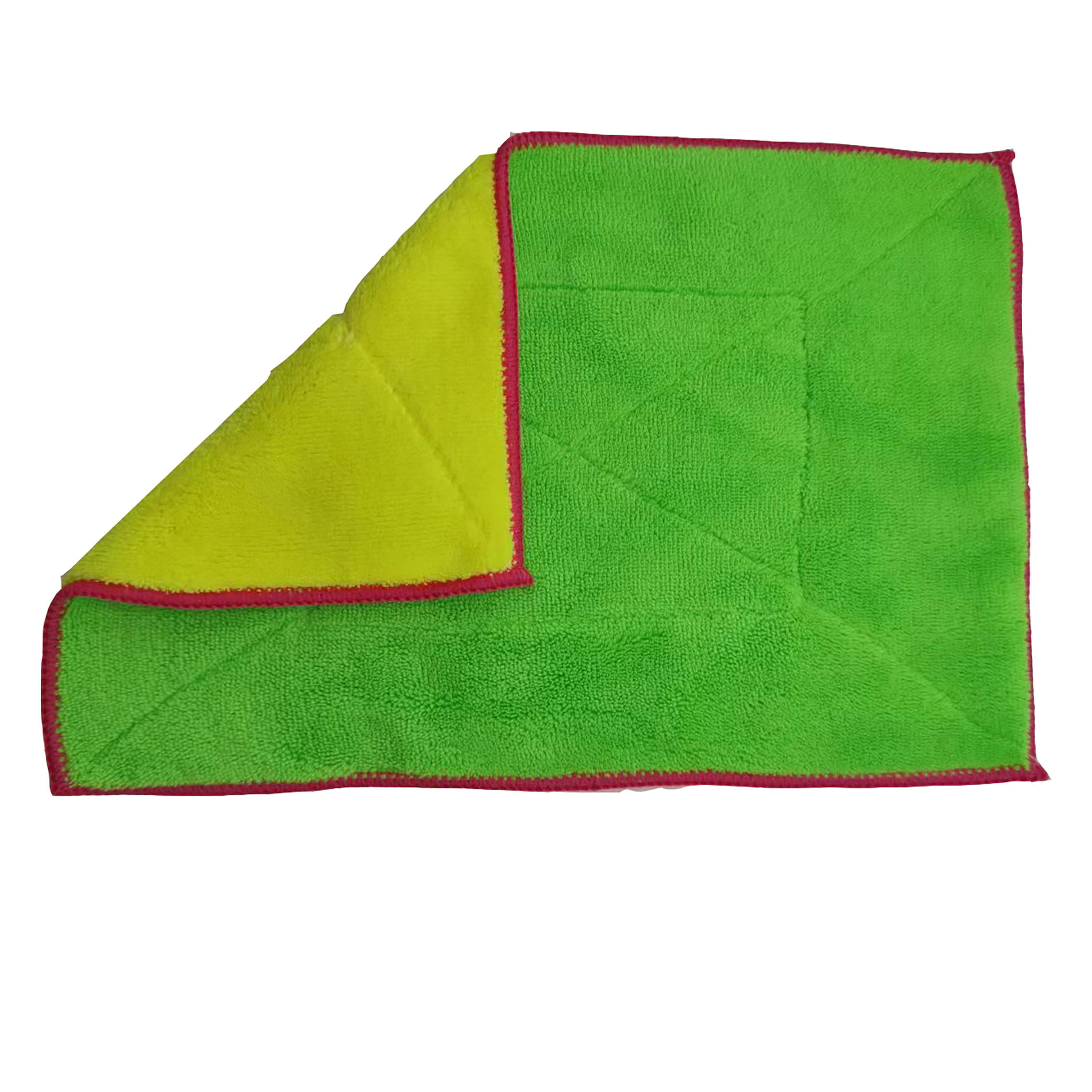 加厚超細纖維抹布/黃綠雙面 2入 20×30cm