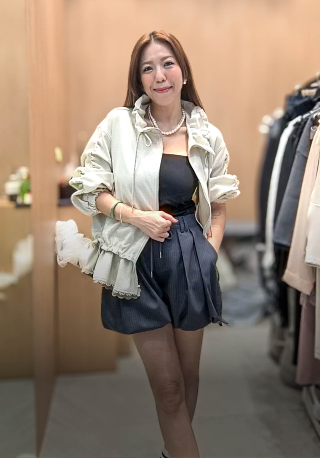🥰K8802  ▶️立領抽繩外套 👉B:132cm L:66cm