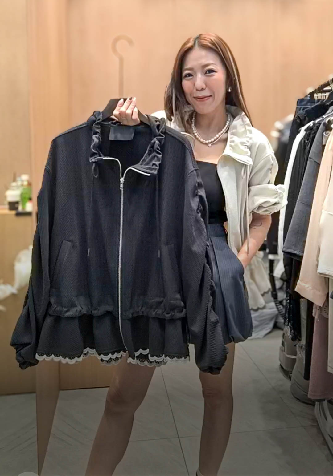 🥰K8802  ▶️立領抽繩外套 👉B:132cm L:66cm