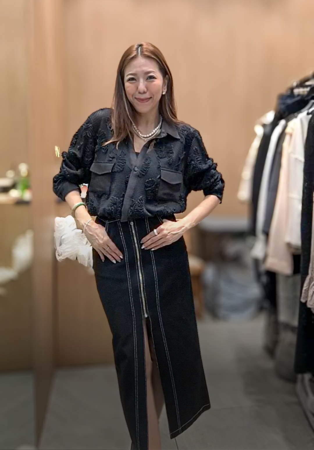 🥰K8808  ▶️鏤空立體花 外套 👉B:120cm L:46cm